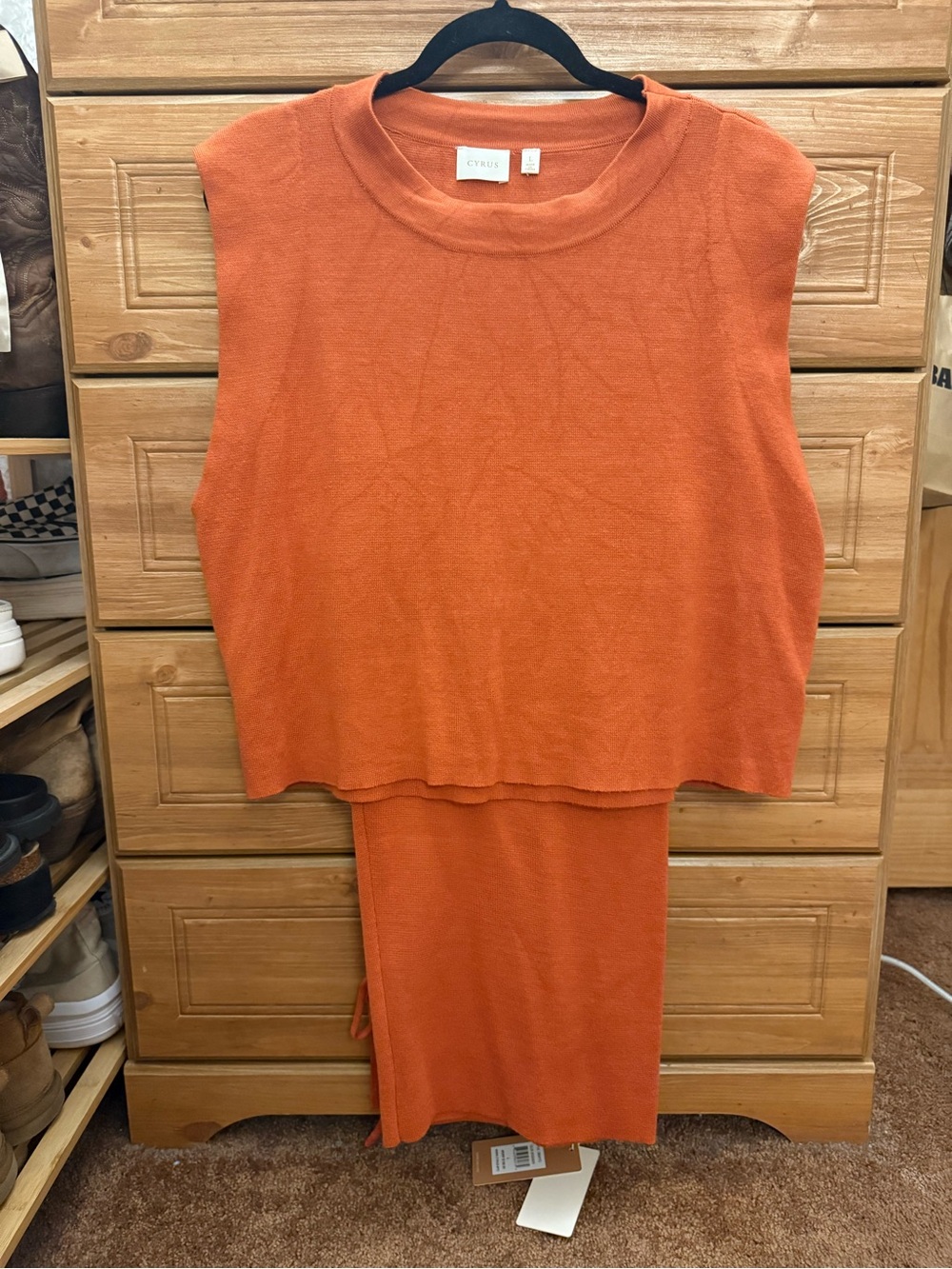 Cyrus Sleeveless Knit Lounge Set in Orange